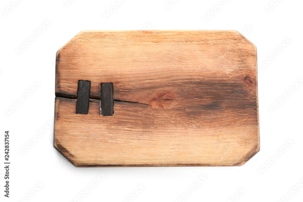 Wooden kitchen board on white background Wooden kitchen board on white background