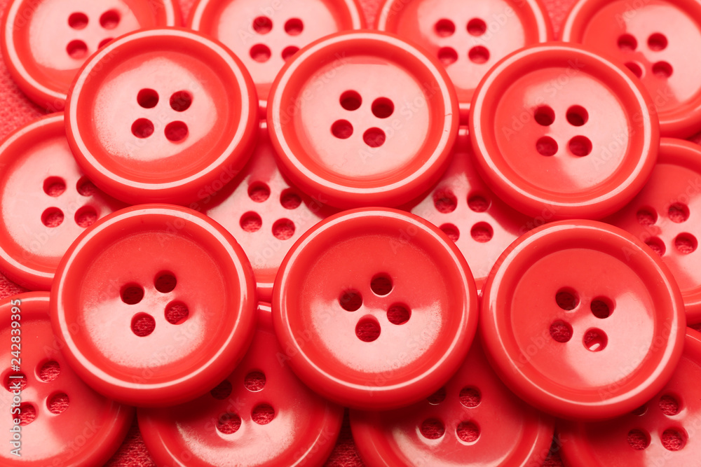 Heap of coral buttons, closeup Heap of coral buttons, closeup