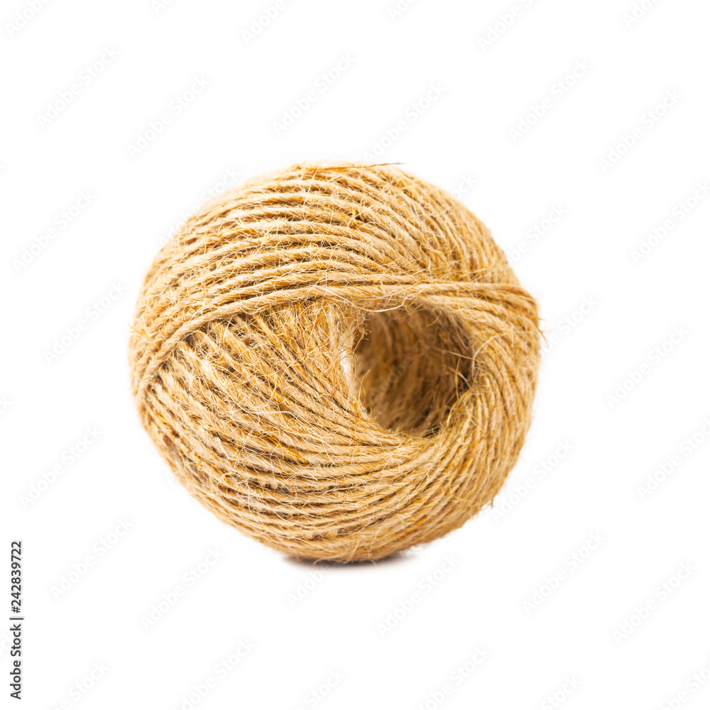 Hemp rope roll isolated on white. Hemp rope roll isolated on white.