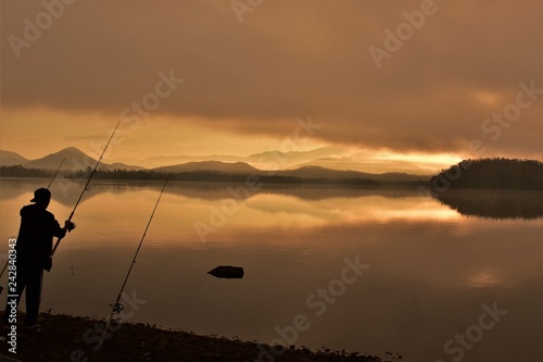 sunset on lake