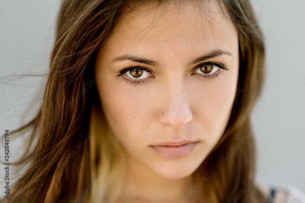 Portrait of young beautiful woman. Shallow depth of field. Portrait of young beautiful woman. Shallow depth of field.