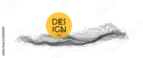 Big data connection. Geometric wave design. Vector illustration
