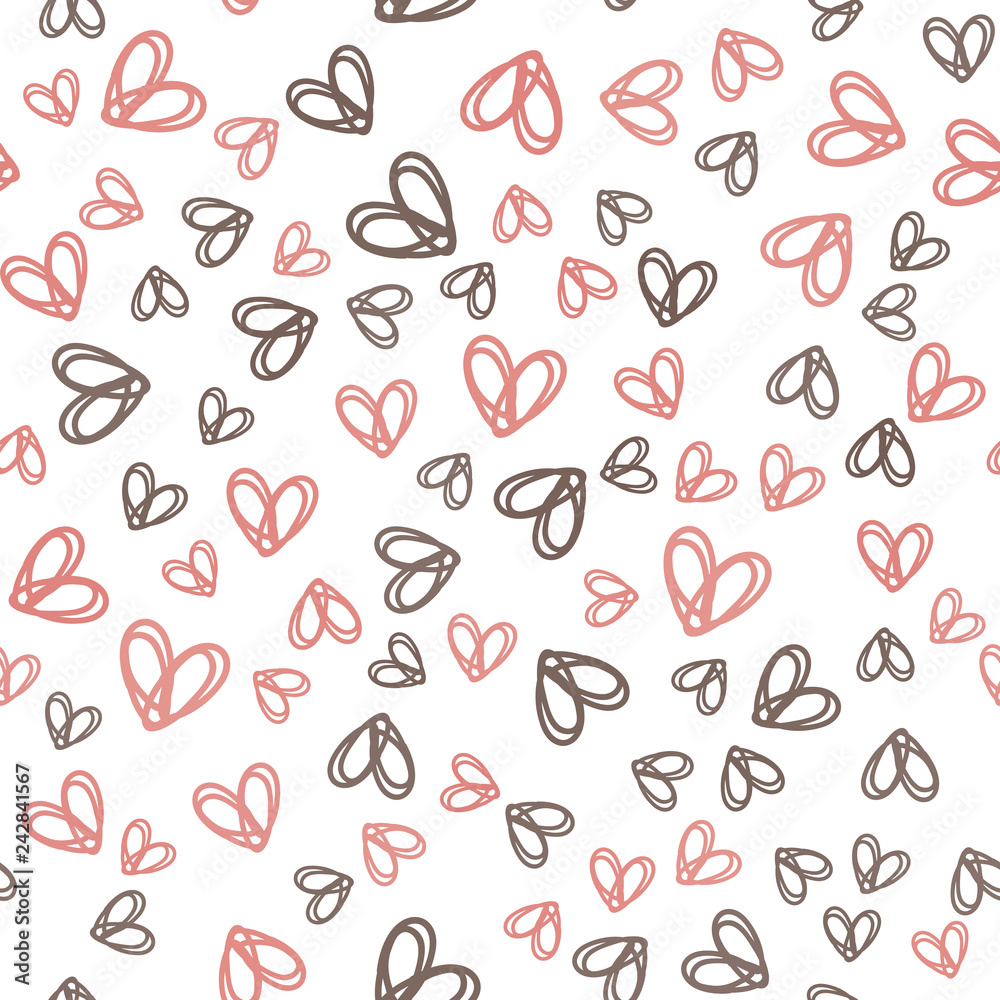 Seamless pattern with colorful hearts for Valentine's day.Vector