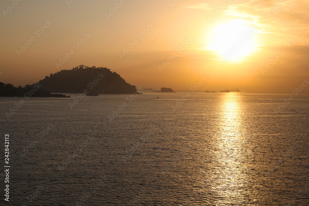 Sunset looking towards Fuerte Amador, Panama. Sunset looking towards Fuerte Amador, Panama.