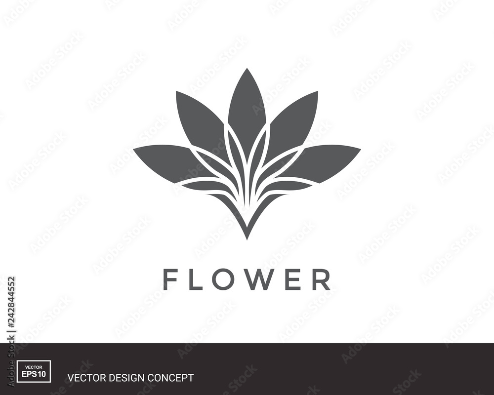 Abstract flower logo design. Creative lotus symbol