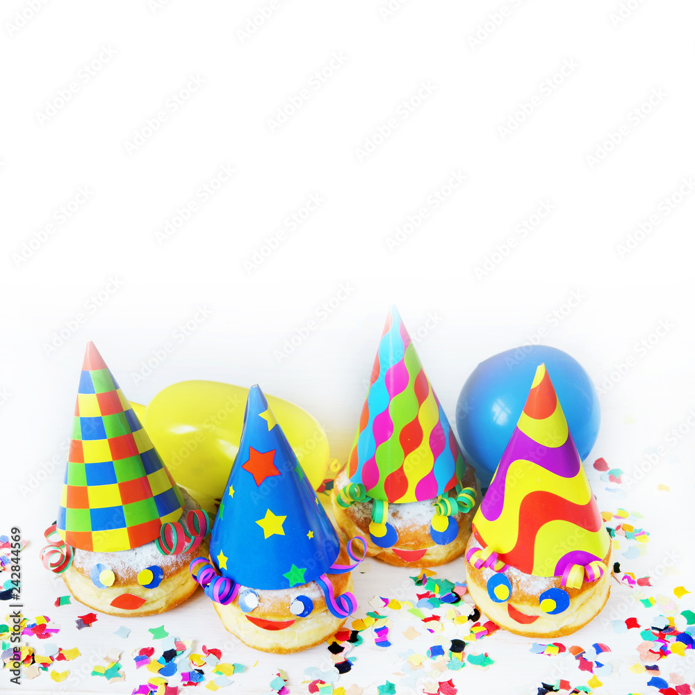 Carnival, Karneval, Fasching, Fastnacht, Luftballons, Faschingskrapfen