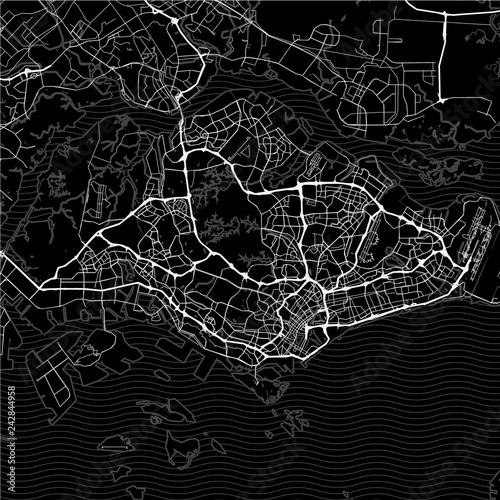 Dark area map of Singapore