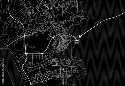 Dark area map of Macau photo