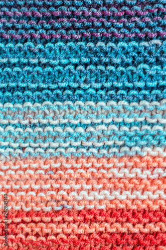 striped colorful wool texture handmade closeup horizontally