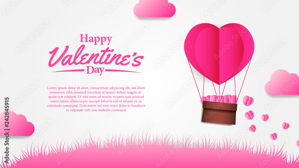 Illustration of love for valentine's day event banner template