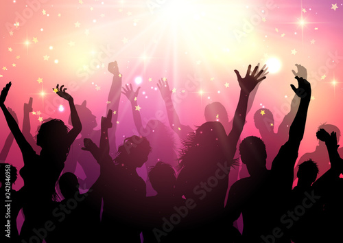 Silhouette of a party audience