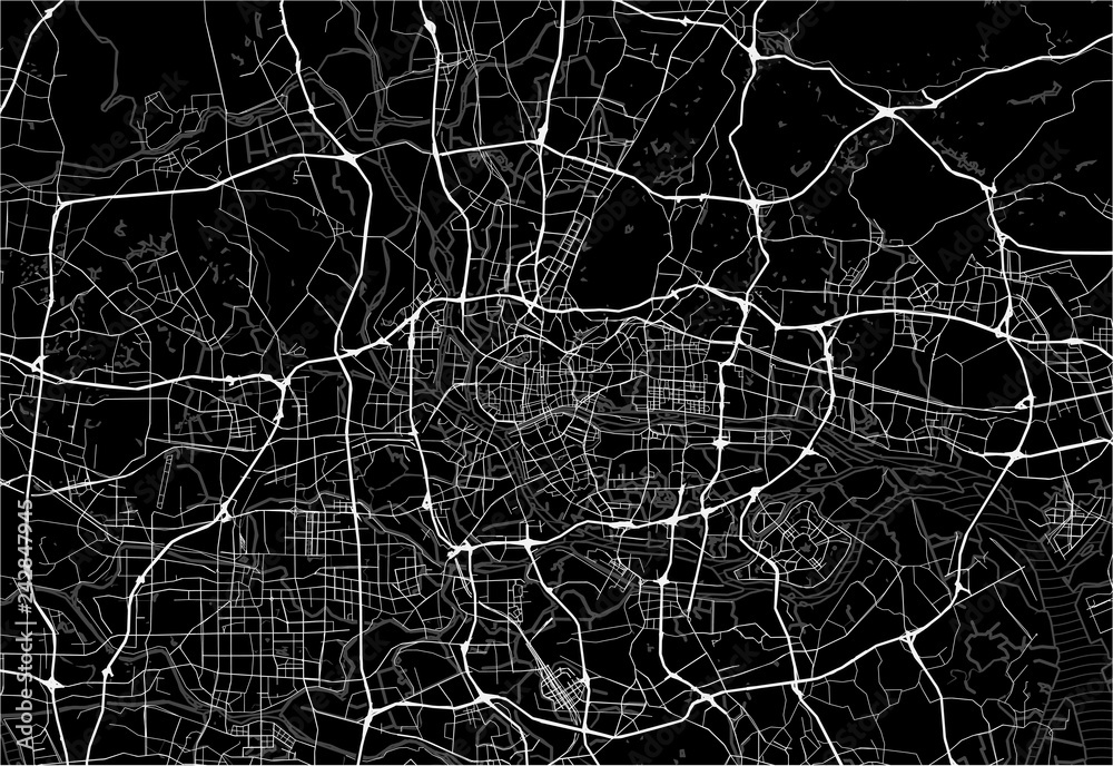 Dark area map of Guangzhou, China