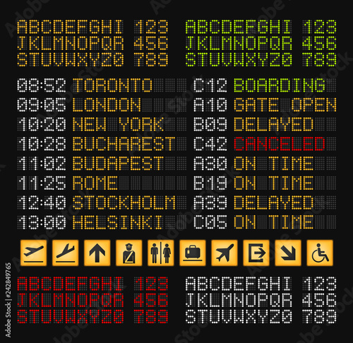 Airport Board Constructor Realistic Composition