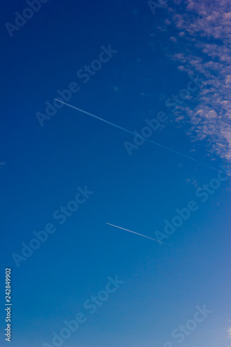 Fototapeta Naklejka Na Ścianę i Meble -  blue sky sunset at south german countryside