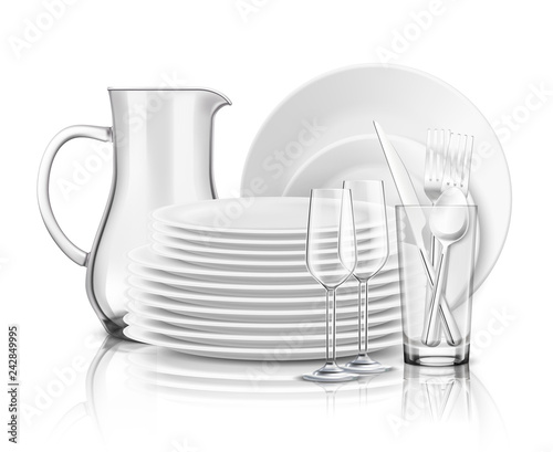 Clean Tableware Realistic Design Concept