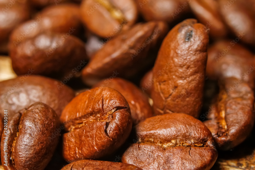 Extreme macro photography of fresh roasted coffee beans Extreme macro photography of fresh roasted coffee beans