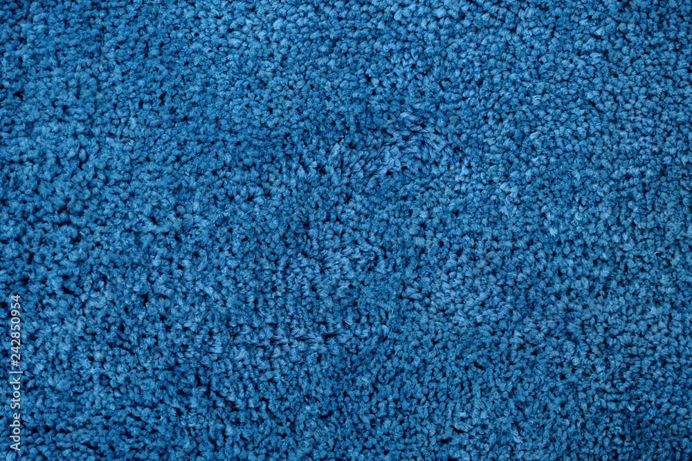 Close-up of blue artificial fabric texture Close-up of blue artificial fabric texture