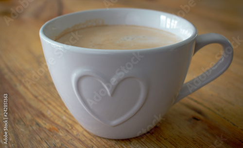 Coffee cup with heart shape