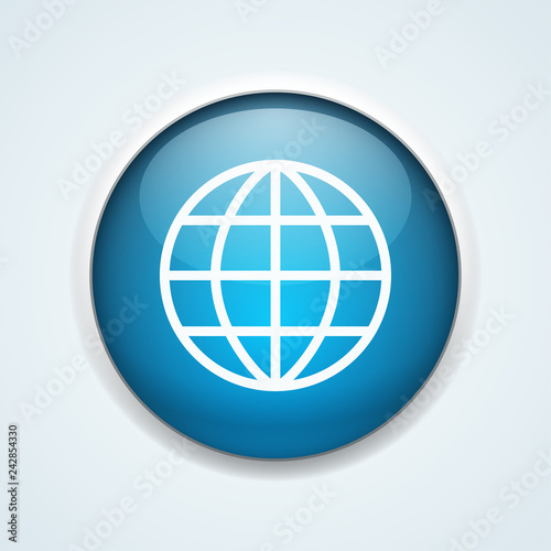 World globe button illustration