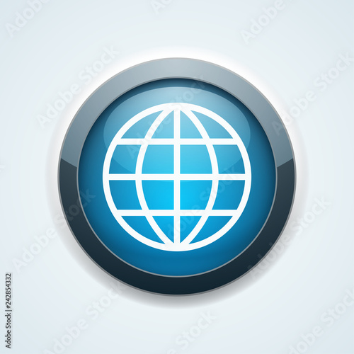 World globe button illustration