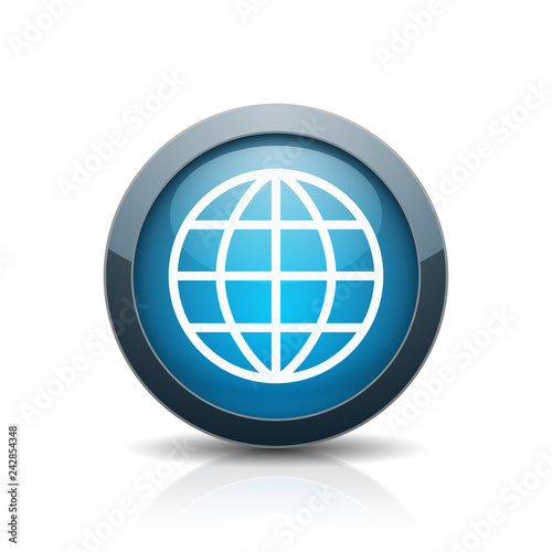 World globe button illustration