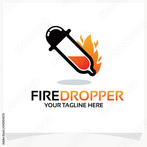 Fire Dropper Logo Template Design Vector Inspiration. Icon Design