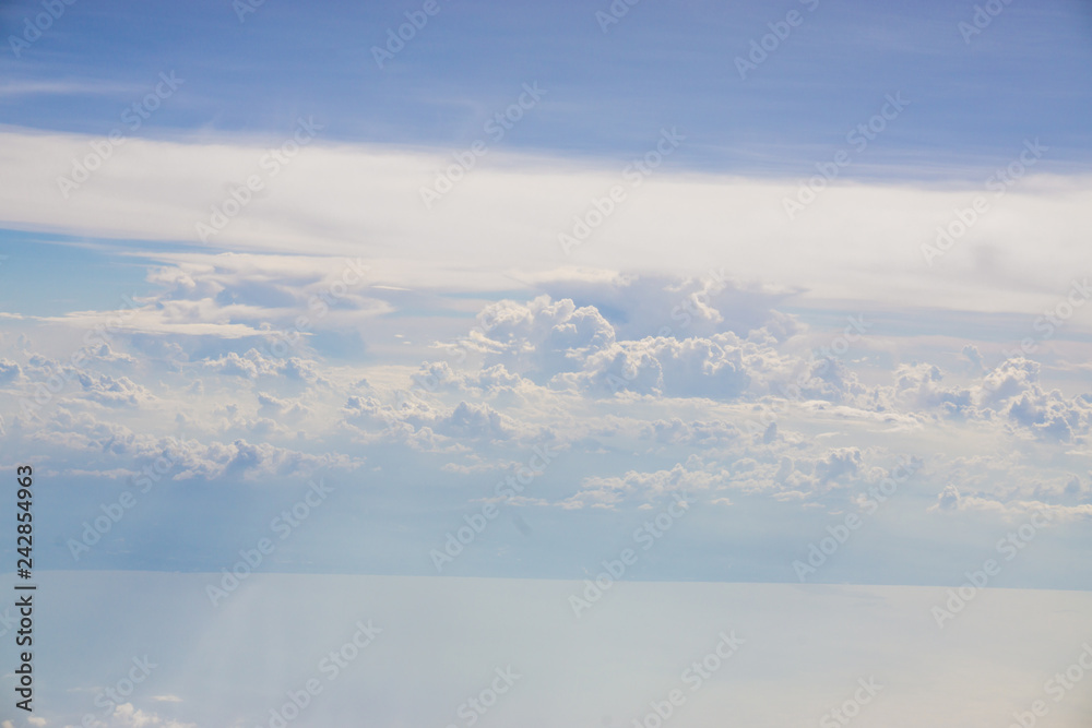 Blue sky with cloud  airplane view