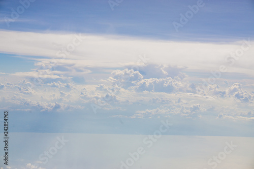 Blue sky with cloud  airplane view © themorningglory