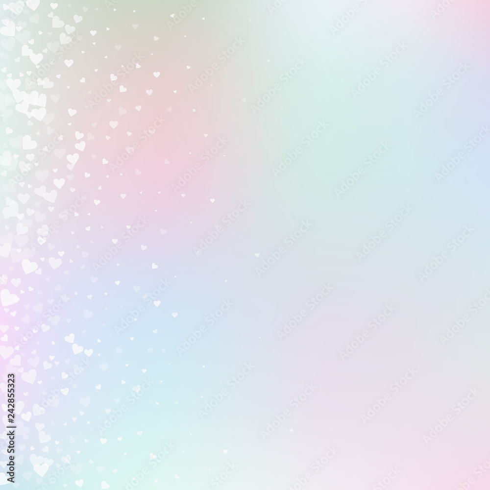 White heart love confettis. Valentine's day gradie