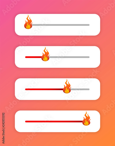 Slider Fire social media. Hot level slider