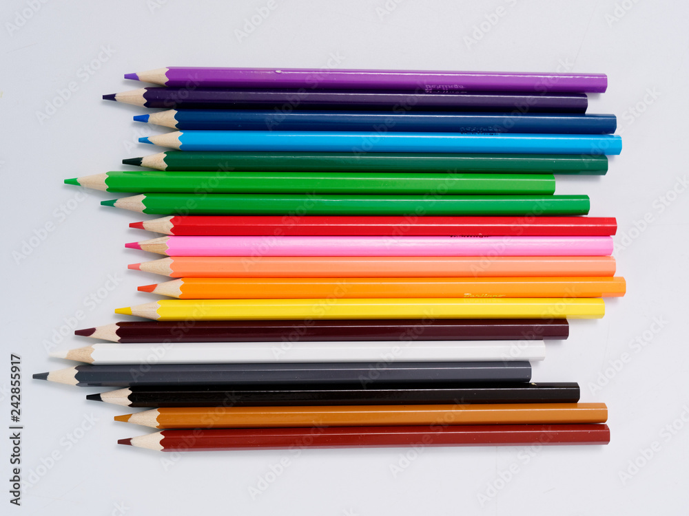 colored pencils sharpened on a white background. colored pencils sharpened on a white background.