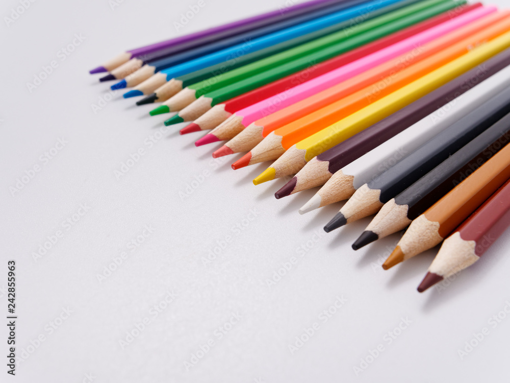 colored pencils sharpened on a white background. colored pencils sharpened on a white background.