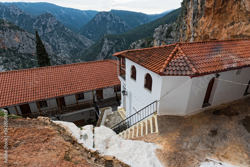 Part of the historical Monastery of Panagia Elona, dedicated to Virgin Mary, in Peloponnese, Greece photo