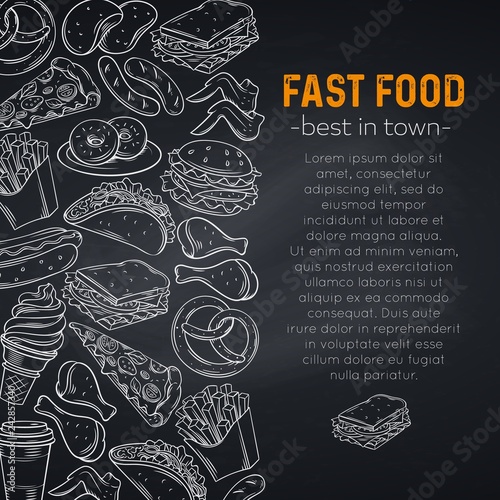 Hand drawn fast food