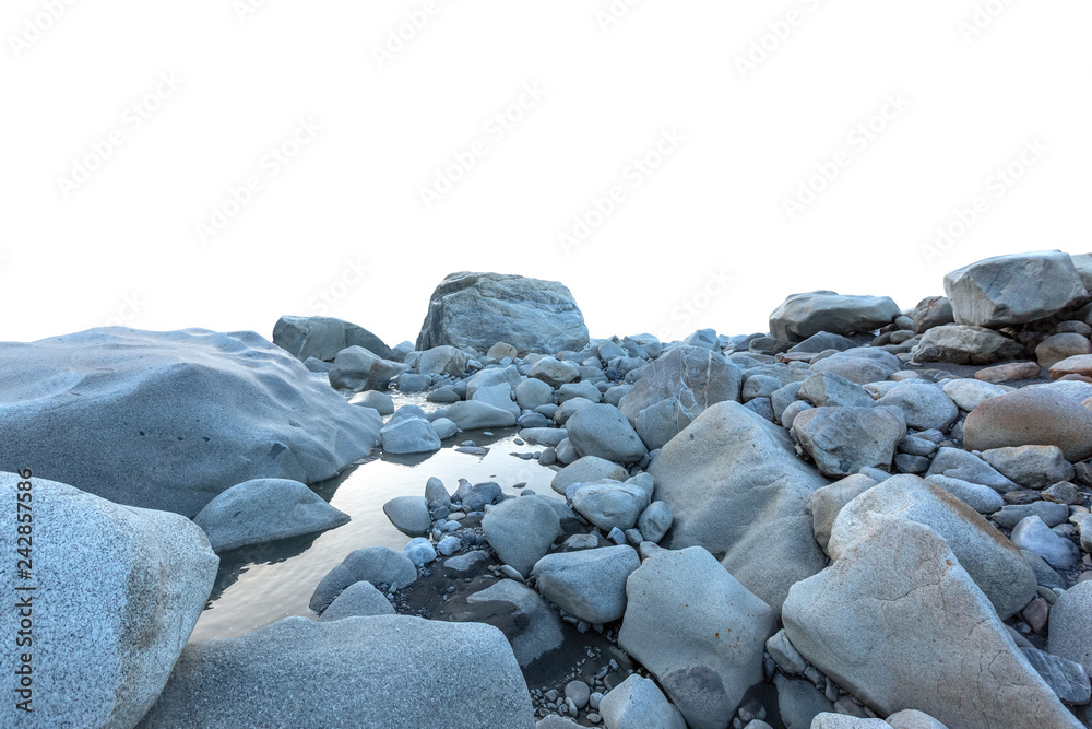 Cliff rock stone located part of the mountain rock isolated on white background. Cliff rock stone located part of the mountain rock isolated on white background.