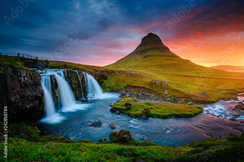 The Kirkjufellsfoss waterfall the coast of Snaefellsnes peninsula. Location Iceland. © Leonid Tit