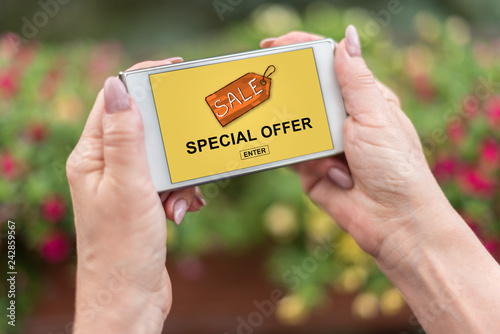Special offer concept on a smartphone
