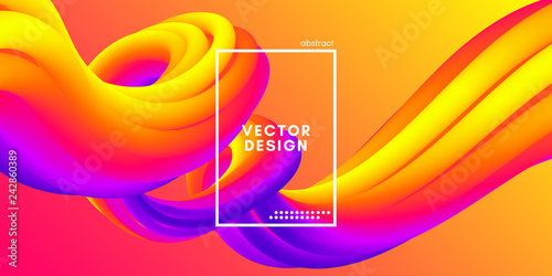 Abstract Wave Gradient Liquid Shape. 3d Background.