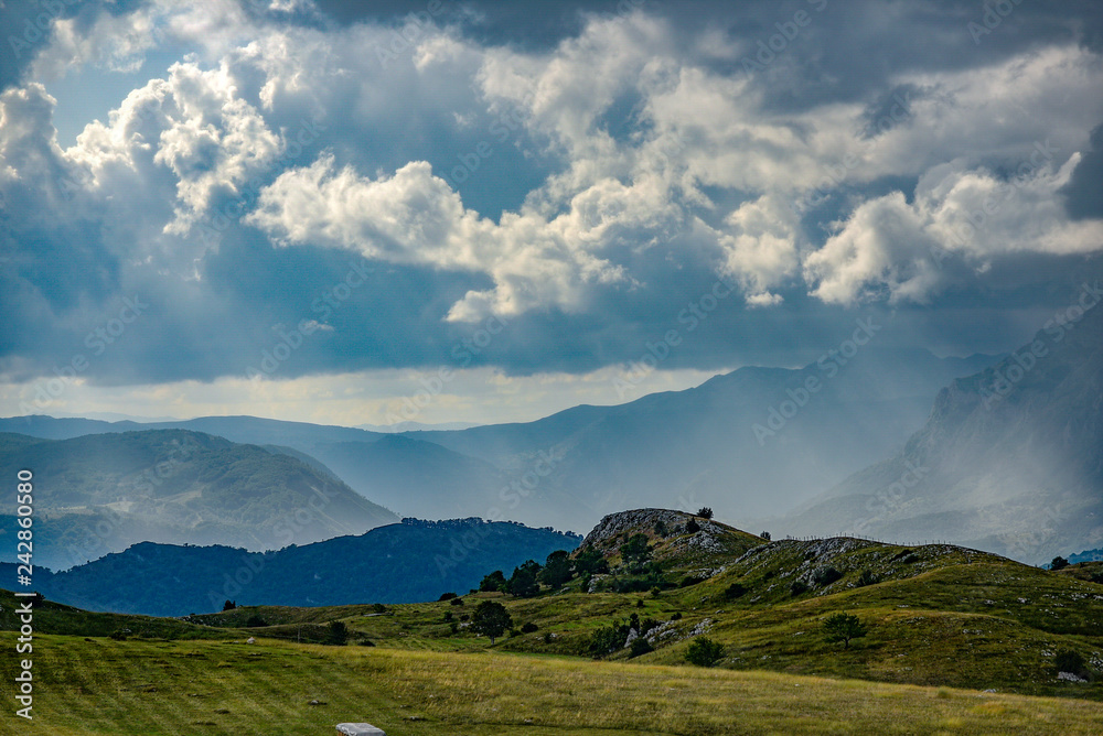 Mountain landscape of the Durmitor mountains in Montenegro.