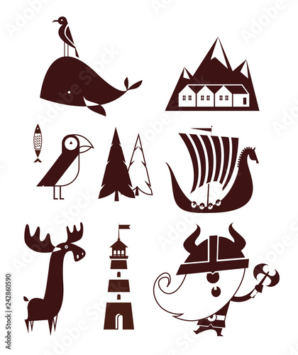 Norway flat vector simple travel style illustration