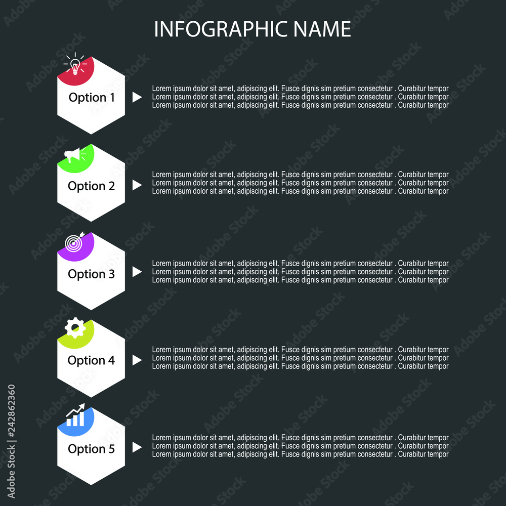 Fototapeta premium Hexagon style infographic