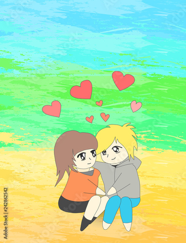 Vector illustration of people in love