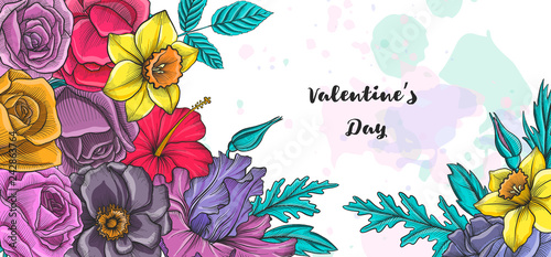 vintage vector floral composition