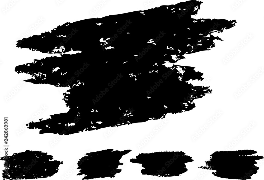 Fototapeta premium Grunge, dirty brush, black paint, strokes.