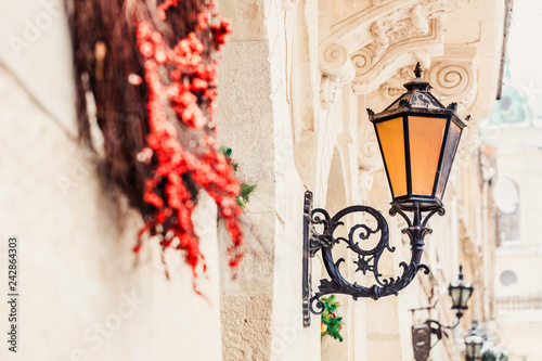 Lantern on the wall in Lviv