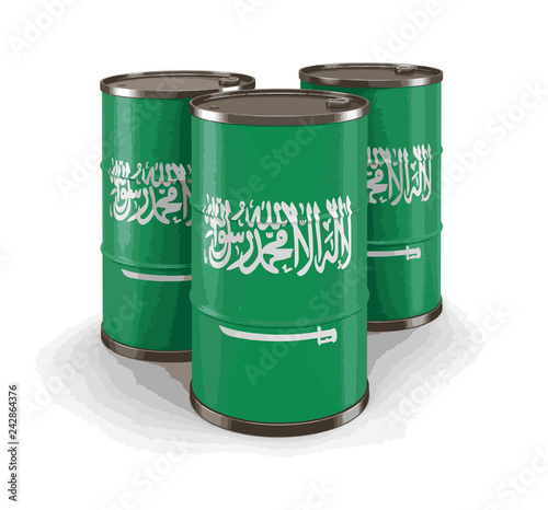 Oil barrel with flag of Saudi Arabia