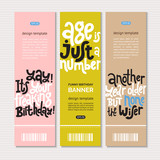 Irreverent Birthday. Web or print banners design template with hand drawn vector lettering. 