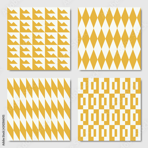 Yellow Seamless Geometric Patterns