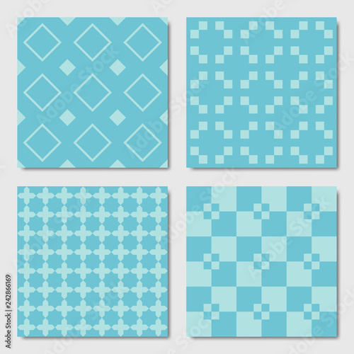 Blue Seamless Geometric Patterns