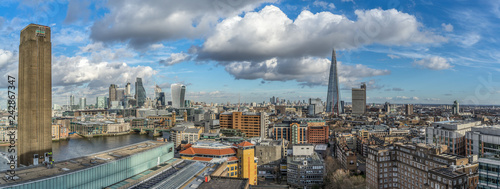 Panoramic cityscape of central London skyline  colour